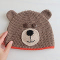 Gorro para invierno de osito a crochet