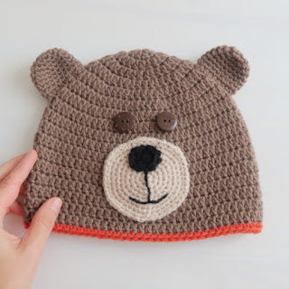 Gorro para invierno de osito a crochet